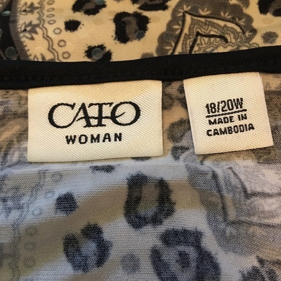 Cato artsy print top size 18/20W. Cowl neck, sequins, long sleeve, date night. - Picture 7 of 10